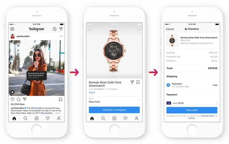 Instagram shop checkout
